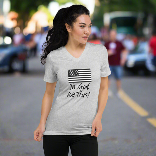 Unisex Short Sleeve V-Neck T-Shirt